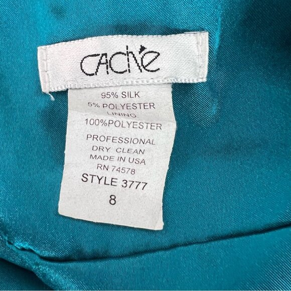 Cache dress long halter tie up beaded tassle Green and Brown Backless Dress - Picture 14 of 15